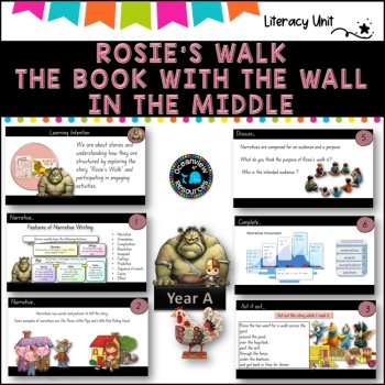NARRATIVE- English Stage 1 Unit 8- component B  (YEAR A) Rosie, Book with wall, image 2