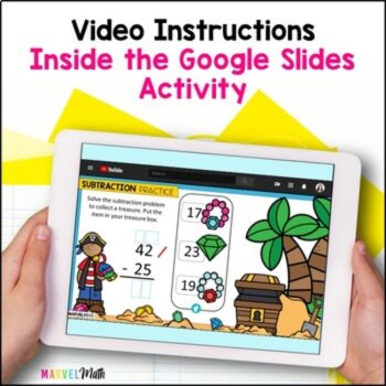 2 Digit Subtraction with Regrouping #5 - Google Slides - Pirate Practice, image 2