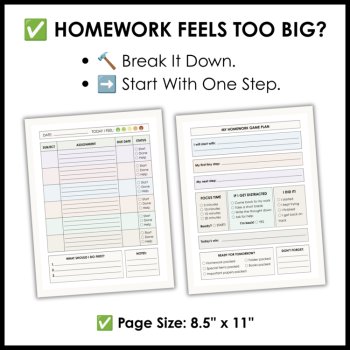 ADHD Student Homework Planner - Daily and Weekly Assignment and Homework Tracker, image 2