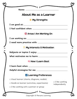 Parent Teacher Conference Student Reflection Forms | Student Led Conference, image 2