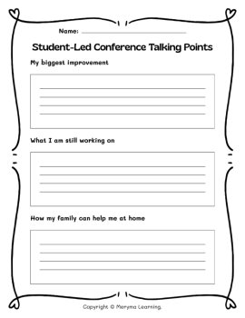 Parent Teacher Conference Student Reflection Forms | Student Led Conference, image 4