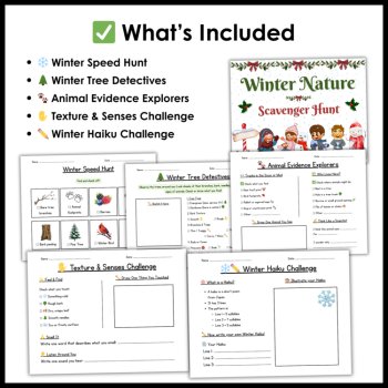 Winter Nature Scavenger Hunt - Winter Nature Walk Exploration 3rd 4th 5th Grade, image 2