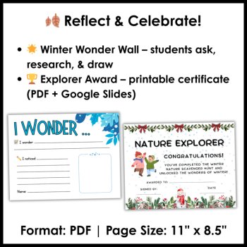 Winter Nature Scavenger Hunt - Winter Nature Walk Exploration 3rd 4th 5th Grade, image 4