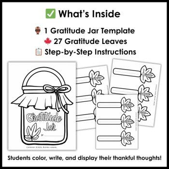 Gratitude Jar and Leaves Craft - Gratitude Coloring and Writing Activities, image 2