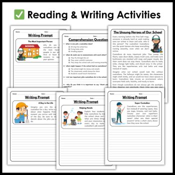 Custodian Appreciation Day Thank You Cards Reading Writing Prompts Acrostic Poem, image 2