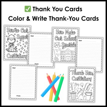 Custodian Appreciation Day Thank You Cards Reading Writing Prompts Acrostic Poem, image 4