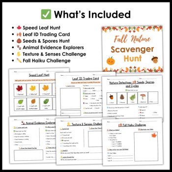 Fall Nature Scavenger Hunt - Fall Nature Walk Exploration - 3rd 4th 5th Grade, image 2