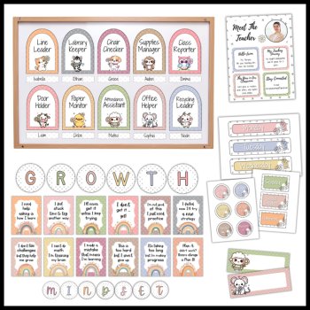 Back To School Neutral Boho Classroom Decor Bundle, image 3
