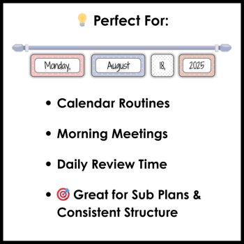 Editable Neutral Boho Calendar Flip Chart - Magnetic Curtain Rod Calendar Cards, image 4