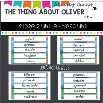 THE THING ABOUT OLIVER- NSW Stage 2 Unit 9 - fluency, vocab, word wall, displays, image 2