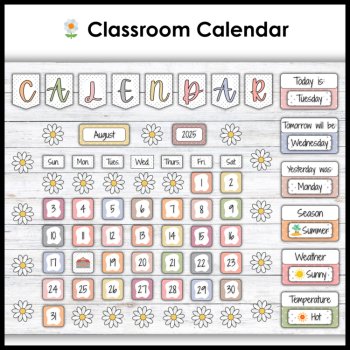 Neutral Boho Classroom Calendar Cards and Weather Display Chart, image 4