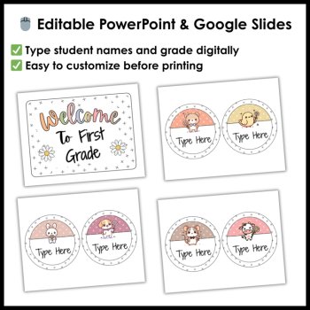 Cute Animals Neutral Boho Student Names and Classroom Welcome Door Decoration, image 3