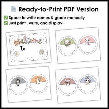Cute Animals Neutral Boho Student Names and Classroom Welcome Door Decoration, image 4