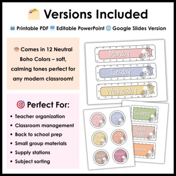 10 Drawer Cart and Essex Rolling Cart Labels – Editable Neutral Boho Labels, image 4