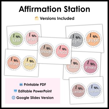 Neutral Boho Affirmation Station Classroom Decor - Positive Affirmations Mirror, image 3