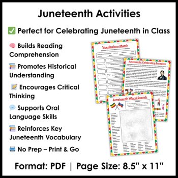 Juneteenth Activities - Juneteenth Reading Comprehension Passage and Word Search, image 4