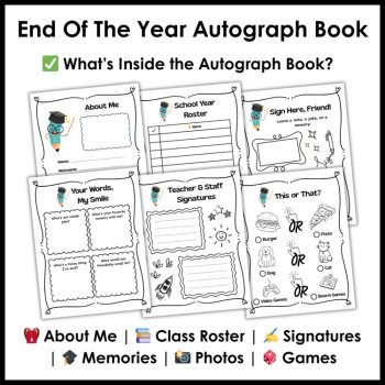 End of The Year Class Autograph Page - Yearbook Signing Pages - Autograph Book, image 2