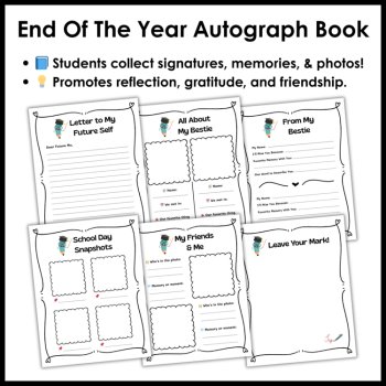 End of The Year Class Autograph Page - Yearbook Signing Pages - Autograph Book, image 3