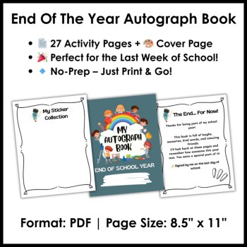 End of The Year Class Autograph Page - Yearbook Signing Pages - Autograph Book, image 4