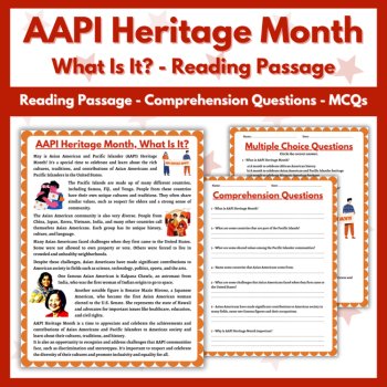 AAPI Heritage Month Activities Reading Passages Research Projects Bulletin Board, image 3