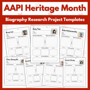 AAPI Heritage Month Activities Reading Passages Research Projects Bulletin Board, image 4