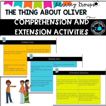 The Thing about Oliver- Comprehension and Extension activities, image 3
