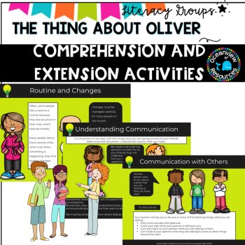 The Thing about Oliver- Comprehension and Extension activities, image 4