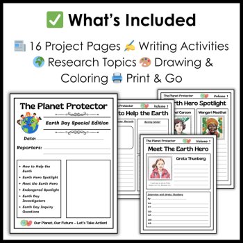 Earth Day Project | Earth Day Newspaper Research Project | Writing Activities, image 2