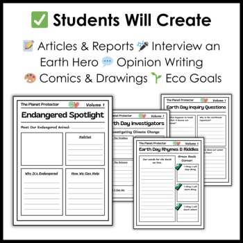 Earth Day Project | Earth Day Newspaper Research Project | Writing Activities, image 3