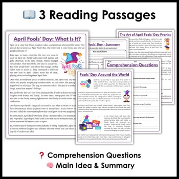 April Fools Day Activities Reading Comprehension Research Projects Word Search, image 2