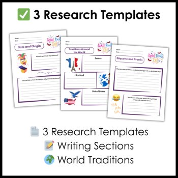 April Fools Day Activities Reading Comprehension Research Projects Word Search, image 3