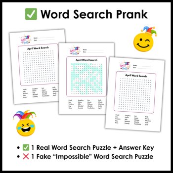 April Fools Day Activities Reading Comprehension Research Projects Word Search, image 4
