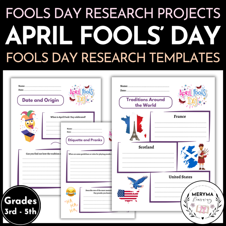 April Fools Day Research Project Templates | Fools Day Research Worksheets