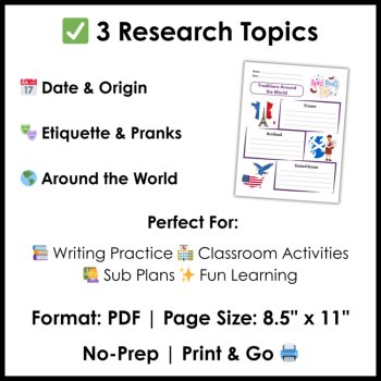 April Fools Day Research Project Templates | Fools Day Research Worksheets, image 3