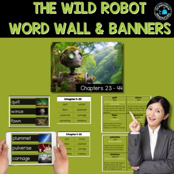 Wild robot word wall, vocabulary cards and display banners., image 3