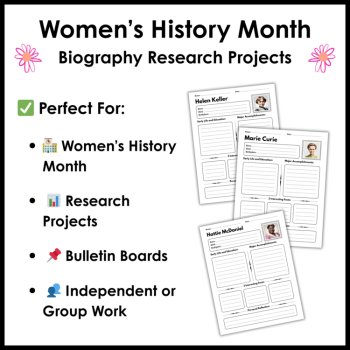 Women's History Month Biography Research Project Templates, image 4