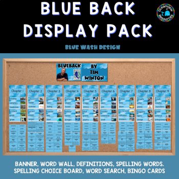 BLUE BACK - Tim Winton, Banner-Word Wall, spelling , bingo, learning intentions, image 2