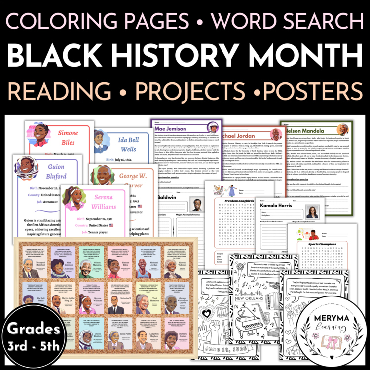 Black History Month Reading Activities Research Projects Coloring Pages and More