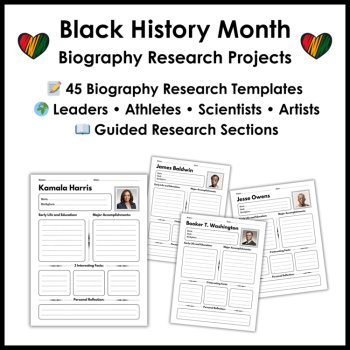 Black History Month Biography Research Project Templates - 45 Black Figures, image 2