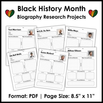 Black History Month Biography Research Project Templates - 45 Black Figures, image 3