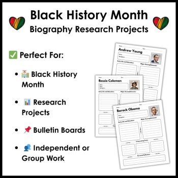 Black History Month Biography Research Project Templates - 45 Black Figures, image 4