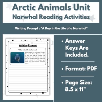 Narwhal Reading Comprehension Activities - Arctic Animals Unit, image 4