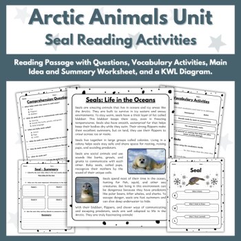 Seal Reading Comprehension Activities - Arctic Animals Unit, image 2