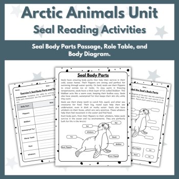 Seal Reading Comprehension Activities - Arctic Animals Unit, image 3