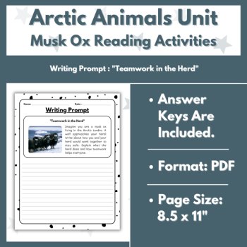 Musk Ox Reading Comprehension Activities - Arctic Animals Unit, image 4