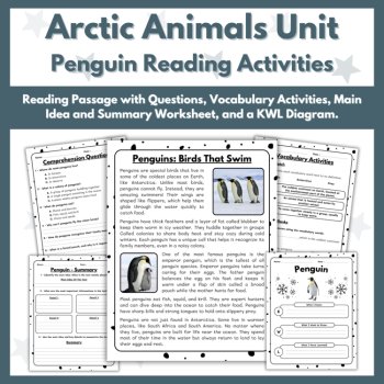 Penguin Reading Comprehension Activities - Polar and Arctic Animals Unit, image 2