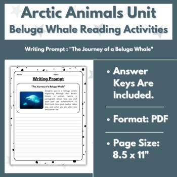 Beluga Whale Reading Comprehension Activities - Arctic Animals Unit, image 4