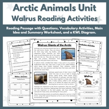 Walrus Reading Comprehension Activities - Arctic Animals Unit, image 2