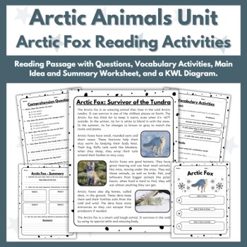 Arctic Fox Reading Comprehension Activities - Arctic Animals Unit, image 2