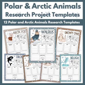 Polar and Arctic Animals Research Project Templates - Winter Bulletin Board, image 2